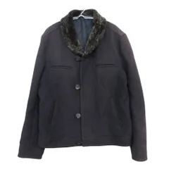 Dunhill ダンヒル ブルゾン ラムスキン ファー襟 ジャケット ダブルジップ イタリア製 アウター ネイビー M メンズ 【中古】のサムネイル