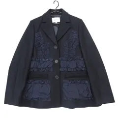 ENFOLD エンフォルド テーラードジャケット メルトンジャケット DECORATIVE JACKET ギャザーフリル ダークネイビー 38【M】 レディース 【中古】のサムネイル