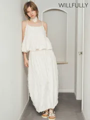 【即納】ウィルフリー WILLFULLY ボトムス cocoon cut jacquard tulle gather SK コクーンカットジャカードチュールギャザースカート ロング丈 2611-sk-06のサムネイル