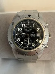 稼働★BULOVA ブローバ クロノグラフ 20ATM メンズ QZ 腕時計 電池新品のサムネイル