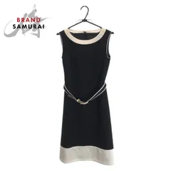 美品 courreges クレージュ サイズ38 ブラック ホワイト シルバー金具 コットン/ポリエステル 00004512 ワンピース ノースリーブ 601405【中古】のサムネイル