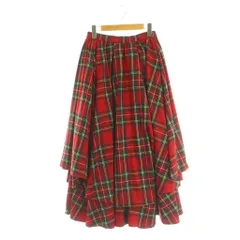 キャンディストリッパー Candy Stripper SWOON CHECK LONG SKIRT ロングスカート チェック ボリューム サーキュラー S レッド /MY ■OSのサムネイル