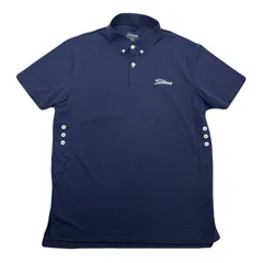 タイトリスト Titleist TSMC2111 ポロシャツ 半袖 メンズ M ネイビー ナイロン ポリウレタン ストレッチ ゴルフウェア ボタンダウン 通気性良しのサムネイル