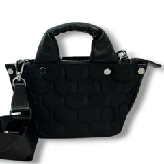 HIROKO KOSHINO ヒロココシノ Oboro エンボスデザインミニトートバッグ 2way ショルダーバッグ レザー ナイロン 黒 ブラック レディース 通年 ゴーゴー古着マルイ草加店 24 No.久2960のサムネイル