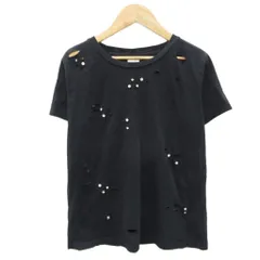 ピンコ PINKO Tシャツ カットソー 半袖 S 黒 ブラック ダメージ加工 ビジュー装飾 /SY28 ■GY58のサムネイル
