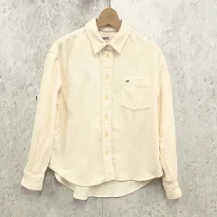TOMMY JEANS トミージーンズ シャツ コーデュロイ 刺しゅう ワンポイント 長袖 パッチポケット ホワイト XSサイズ 〇◇☆のサムネイル