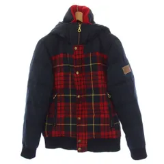 トミー TOMMY 中綿ジャケット ジップアップ フード チェック柄 M 紺 赤 21-4611220-040 /BMのサムネイル