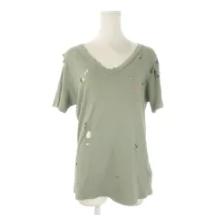 マザー mother Tシャツ XS 緑 カーキ ダメージ加工 Vネック 半袖 711090042-2864 8094-387 /CK13 ■GY57のサムネイル