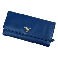 PRADA  プラダ サフィアーノブルー 型押しレザー レディース 長財布のサムネイル