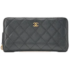 CHANEL シャネル 　マトラッセ　 ラウンド長財布 　キャビアスキン　黒（ゴールド金具）レディースウォレット 財布   【中古】【送料無料】のサムネイル