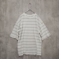 WIT AND WONDER ウィットアンドワンダー 半袖ボーダーTシャツ ホワイト系 グレー系 ボーダー柄 ラ・ヴェリタ古着 260806-14 ユニセックス 春 夏 伸縮あり
