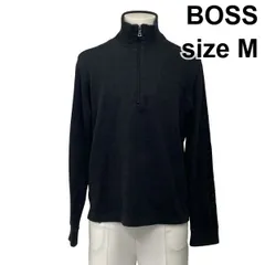 ◆ ボス BOSS ハーフジップカットソー Tシャツ 長袖 ハイネック 異素材コンビ トップス グレー コットン100％ M メンズ S6I705のサムネイル