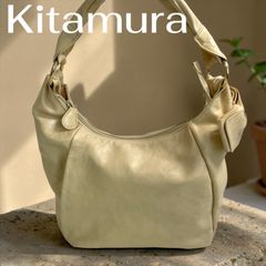 キタムラ ワンショルダーバッグ オールレザー キャメル ハーフムーン 