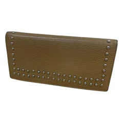 ジェイ&エムデヴィッドソン J&M Davidson  長財布 レザー スタッズ ベージュ キャメルのサムネイル
