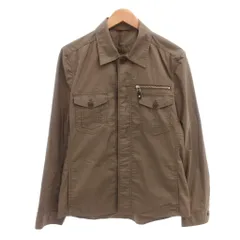 グリーンレーベルリラクシング ユナイテッドアローズ green label relaxing シャツジャケット L ブラウン フロントジップポケット ミリタリー ■GY99 /TQのサムネイル