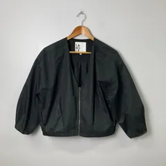 ラコレ LAKOLE ノーカラージップアップブルゾン【S】ブラック系／黒系のサムネイル