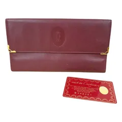 Cartier カルティエ ヴィンテージ マストライン 三つ折り 長財布 サイフ 2Cロゴ ゴールド金具 レザー ボルドー Cartierのサムネイル