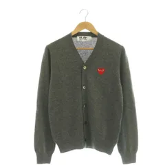 プレイコムデギャルソン PLAY COMME des GARCONS ハート WOOL CARDIGAN カーディガン Vネック ウール AD2020 S グレー /CX ■OSのサムネイル