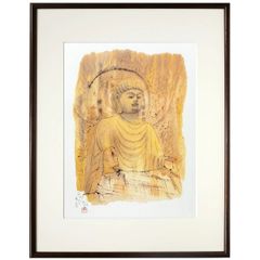 油彩画 松本弘 「里の民家」 F8号 油絵 額入り 風景画 真筆 肉筆画