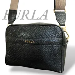 【MY1049】FURLA フルラ ショルダーバッグ カメラバッグ ブラック 黒 レザー 斜め掛け 肩掛け レディース ファスナーのサムネイル