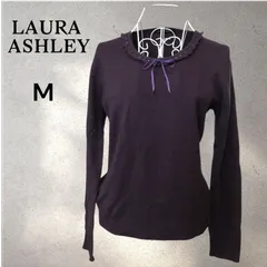 LAURA ASHLEY　ローラアシュレイ ニットセーター M パープル ウール カシミヤ混 リボンのサムネイル