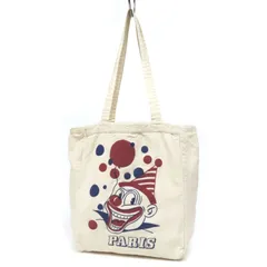 WI25501 美品 MARC JACOBS マークジェイコブス トートバッグ 肩掛け キャンバス ピエロ プリント フランス パリ パレロワイヤル ナチュラル 生成 男女兼用のサムネイル
