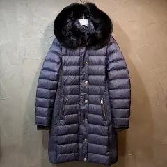 UK 6 バーバリー BURBERRY ダックダウン ファー フード パーカのサムネイル