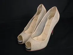 Christian Louboutin クリスチャンルブタン ヒール パンプス サイズ 37 (約24cm) シューズ 靴 ベージュ系×ゴールド系 DP3581のサムネイル