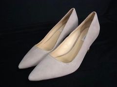 ■美品■ COLE HAAN コールハーン スエード ヒール パンプス 表記サイズ 5 1/2 (約22.5cm) 靴 シューズ ライトベージュ系 DP3387