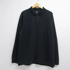 XL/古着 エルエルビーン 長袖 ブランド ポロ シャツ メンズ 鹿の子 コットン ブラック 26jul30のサムネイル