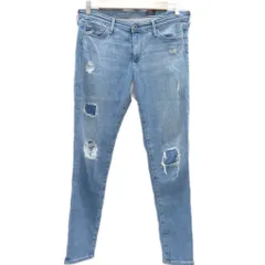 エージー AG THE MIDDI ANKLE デニムパンツ ジーンズ スキニーパンツ 28 青 ブルー ダメージ加工 ロング丈 /HO34 ■GY01のサムネイル