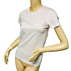 美品★MONCLER★モンクレール【T-SHIRT GIROCOLLO】レディース ブランドアイコンワッペン付き コットン クルーネック Tシャツ (XS/S相当) ブランドTシャツ レディースTシャツ トップス 夏服 カジュアル ホワイトのサムネイル
