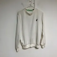 オフホワイト メンズ 春 秋 長袖Tシャツ 90S@9960のサムネイル