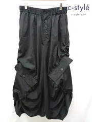 [人気] NO ID. BLACK ノーアイディーブラック パンツ 2 ブラック サイドギャザーワイドカーゴ 457006-344P | ★ E793のサムネイル
