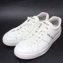 IT7FDFNZR9N4 PRADA プラダ ローカット スニーカー レザー ホワイト 白 2EE389 フラットシューズ 靴 ロゴ シンプル メンズ サイズ6のサムネイル