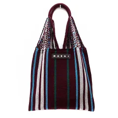 マルニ MARNI ストライプ ハンモックバッグ トートバッグ バーガンディのサムネイル