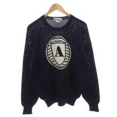 アクアスキュータム AQUASCUTUM club92 コットンニット セーター M 紺 ネイビー 長袖 ラウンドネック ロゴデザイン /FF ■GY62のサムネイル