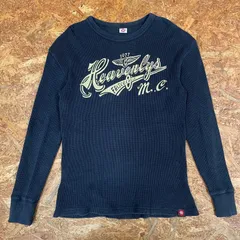 日本製 MWS ワッフルロングTシャツ L ブラック サーマル 長袖 カットソー アメカジ バイカー チョッパー ロンT ヴィンテージ ビンテージ VINTAGE ユーズド USED 古着 MADE IN JAPANのサムネイル