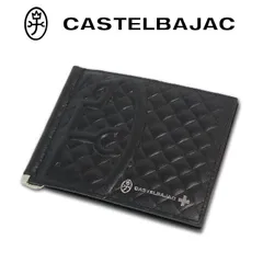 カステルバジャック 牛革 マネークリップ 札ばさみ 札入れ ガルボ 047623 CASTELBAJAC ブラック 黒 レザー メンズ レディース  定価14,300円 二つ折り財布 プレゼント ギフト 新品 未使用 無料ラッピング可能のサムネイル