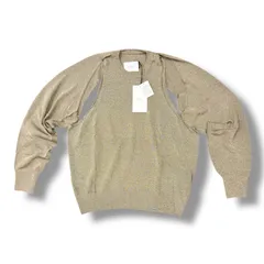 参考上代41800円 未使用 stein(ssstein) GLITTER KNIT LAYERED RAGLAN CREW レイヤードラグラングリッタークルーネックニット セーター シュタイン ST.1009 ゴールド S （99416A）のサムネイル