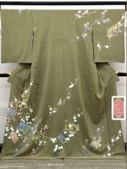 特選 明綴れ 全通 袋帯 未仕立て品 亀甲文様 正絹 ロングサイズ D812 