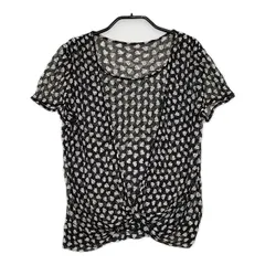 CHRISTIAN AUJARD シルク 総柄 レイヤード風 シアー 半袖Ｔシャツ カットソー ブラック ベージュ レディース クリスチャンオジャール【中古】5-0614S∞のサムネイル