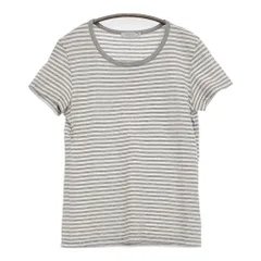 SUNSPEL コットン ボーダー イギリス製 サイズM 半袖Ｔシャツ カットソー グレー ホワイト レディース サンスペル【中古】5-0806S♪のサムネイル