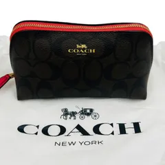 COACH コーチ シグネチャー コスメポーチ 化粧ポーチ レザー F53385のサムネイル