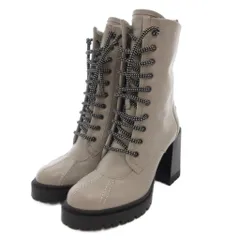 フルラ FURLA CLIMB HIKING BOOT ロングブーツ チャンキーヒール 厚底 レザー レースアップ 37 グレー /FFのサムネイル