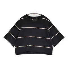 blurhms C/NAPP Border Cut-off Short Pocket Tee コットン ボーダー ショート丈 半袖Ｔシャツ カットソー 24SS ブラック ホワイト レディース ブラームス【中古】6-0531S♪のサムネイル