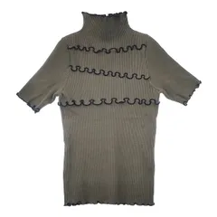 gomme ワッフル切替ハイネックＴ GG-T46-120 メロー 定価15400円 半袖Ｔシャツ カットソー 24SS カーキ レディース ゴム【中古】6-0615S∞のサムネイル