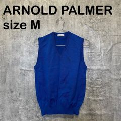 [T-1939] Arnold Palmer 아놀드 파머 M 니트 베스트 V넥 블루 블루 원포인트 심플 캐주얼 골프
