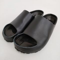 que shoes /黒 レザー サンダル 24.0 - メルカリ