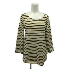 メイソングレイ MAYSON GREY Tシャツ カットソー 長袖 ラウンドネック ボーダー 2 アイボリー 黒 ブラック /XZ ■ECB004のサムネイル